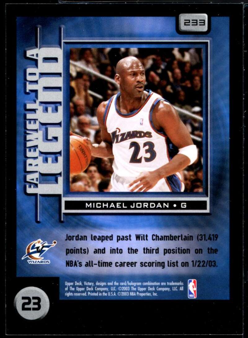 Michael Jordan FL Card 2003-04 Upper Deck Victory #233 Image 2