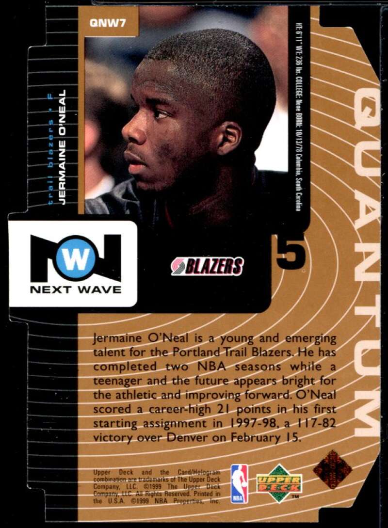 Jermaine O'Neal Card 1998-99 Upper Deck Next Wave Bronze #NW7 Image 2