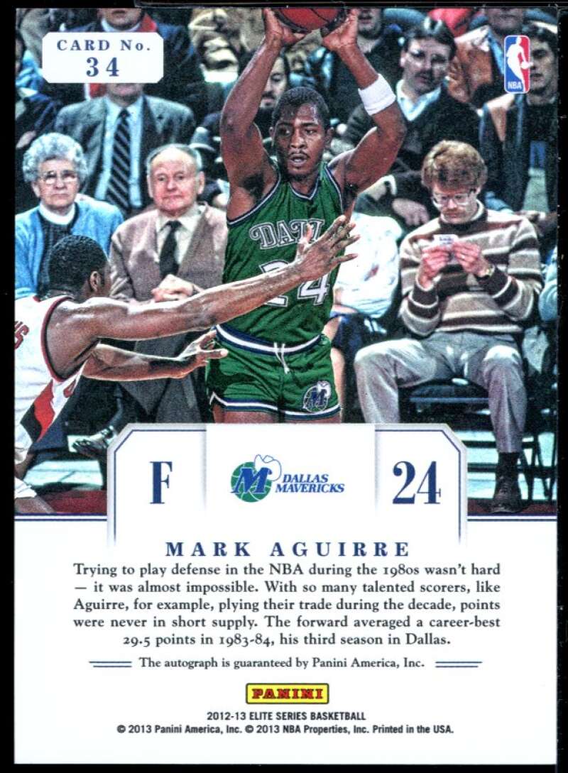 Mark Aguirre Card 2012-13 Elite Series Elite Signings #34 /249 Image 2