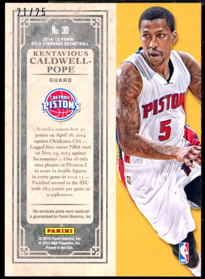 Kentavious Caldwell-Pope 2014-15 Panini Gold Standard White Thread Prime #30 /25 Image 2