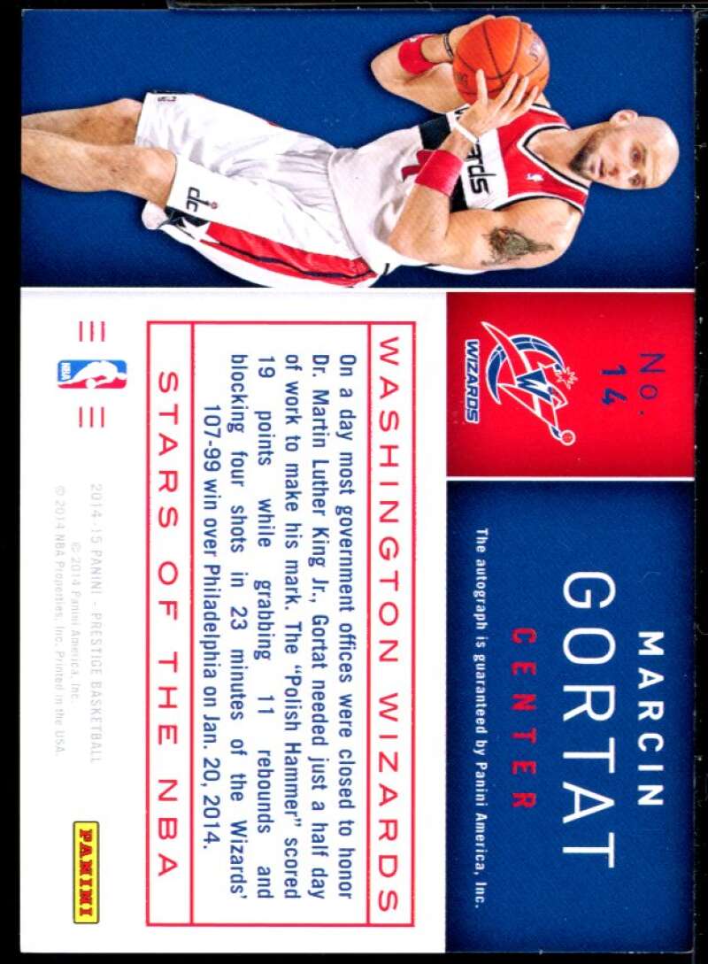 Marcin Gortat Card 2014-15 Prestige Premium Stars of the NBA Signatures #14 /49 Image 2