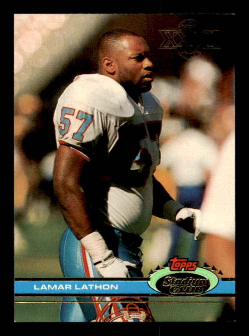 Lamar Lathon Card 1991 Stadium Club Super Bowl XXVI #111 Image 1