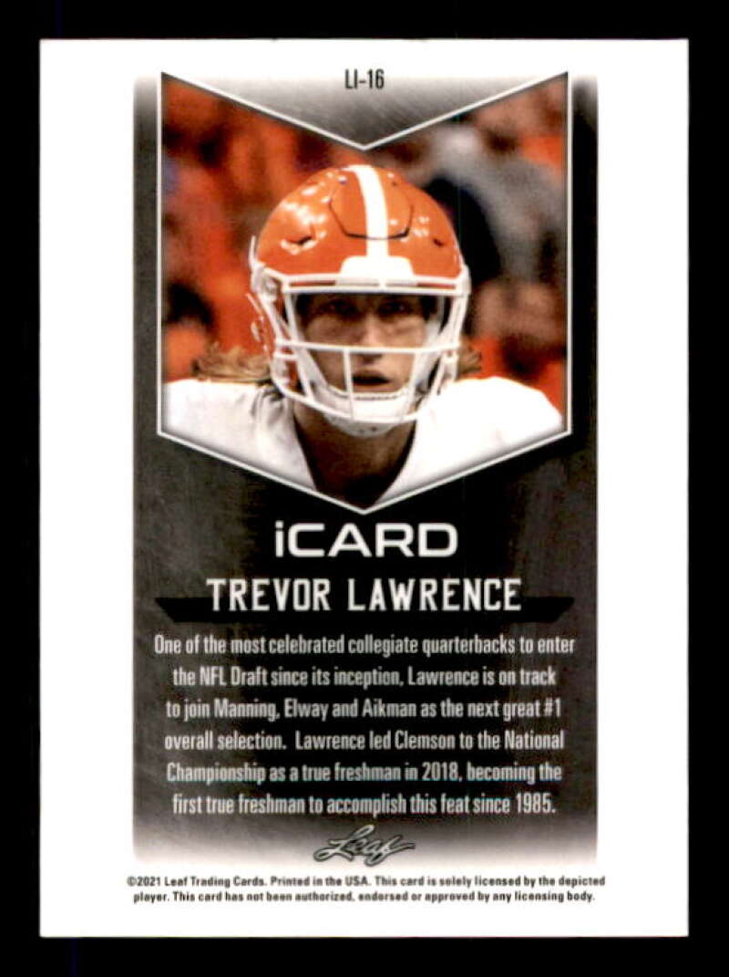 Trevor Lawrence LI-16 Rookie Card 2021 Leaf #102 Image 2