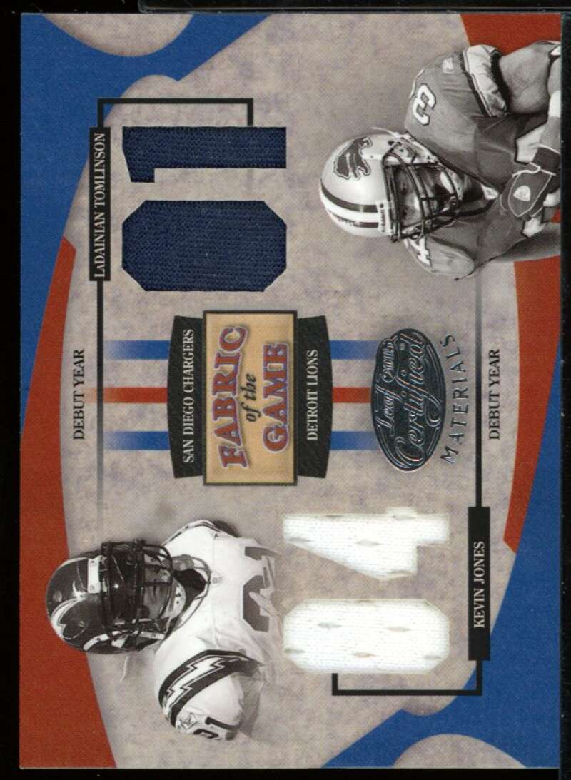 Tomlinson/ Jones 2005 Leaf Certified Materials Fabric Game Debut Year #93 /104 Image 1