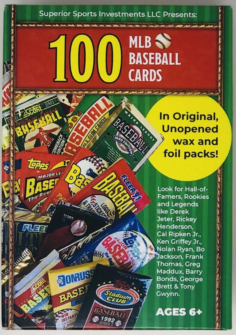 Superior Sports Investments LLC 100 MLB Baseball Cards in Original Unopened Wax and Foil Packs Blaster Box  Image 1