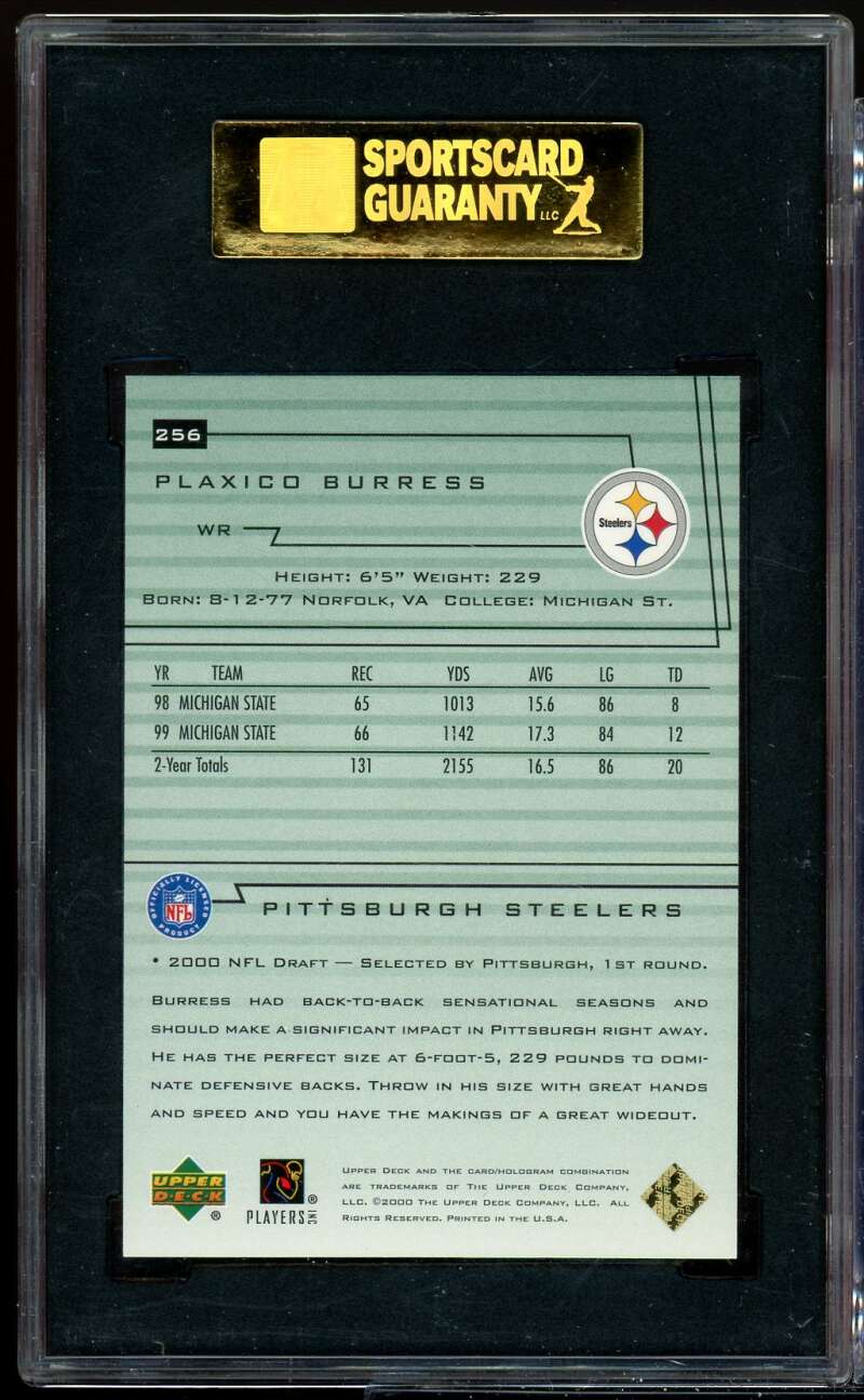 Plaxico Burress Rookie Card 2000 UD Encore #256 SGC 92 NM/MT+ 8.5 Image 2