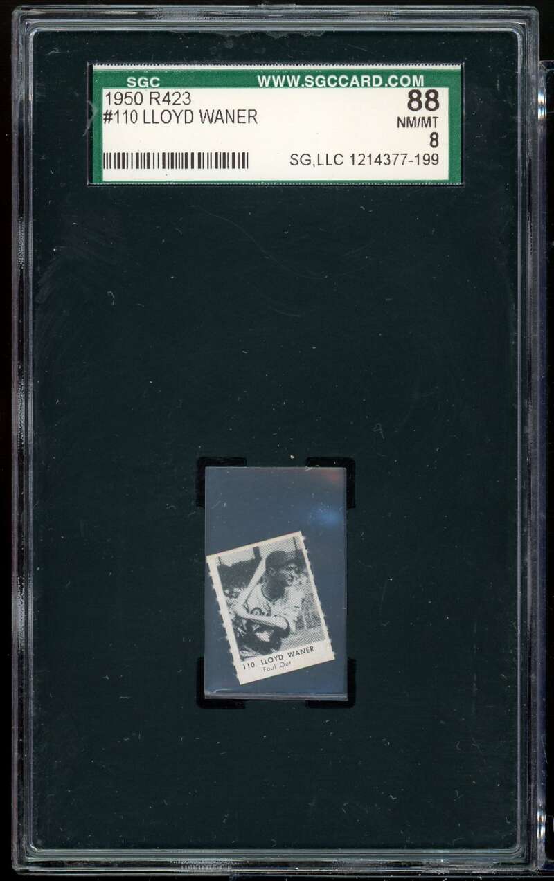 Lloyd Waner Card 1950 r423 #38 SGC 88 NM/MT 8 Image 1