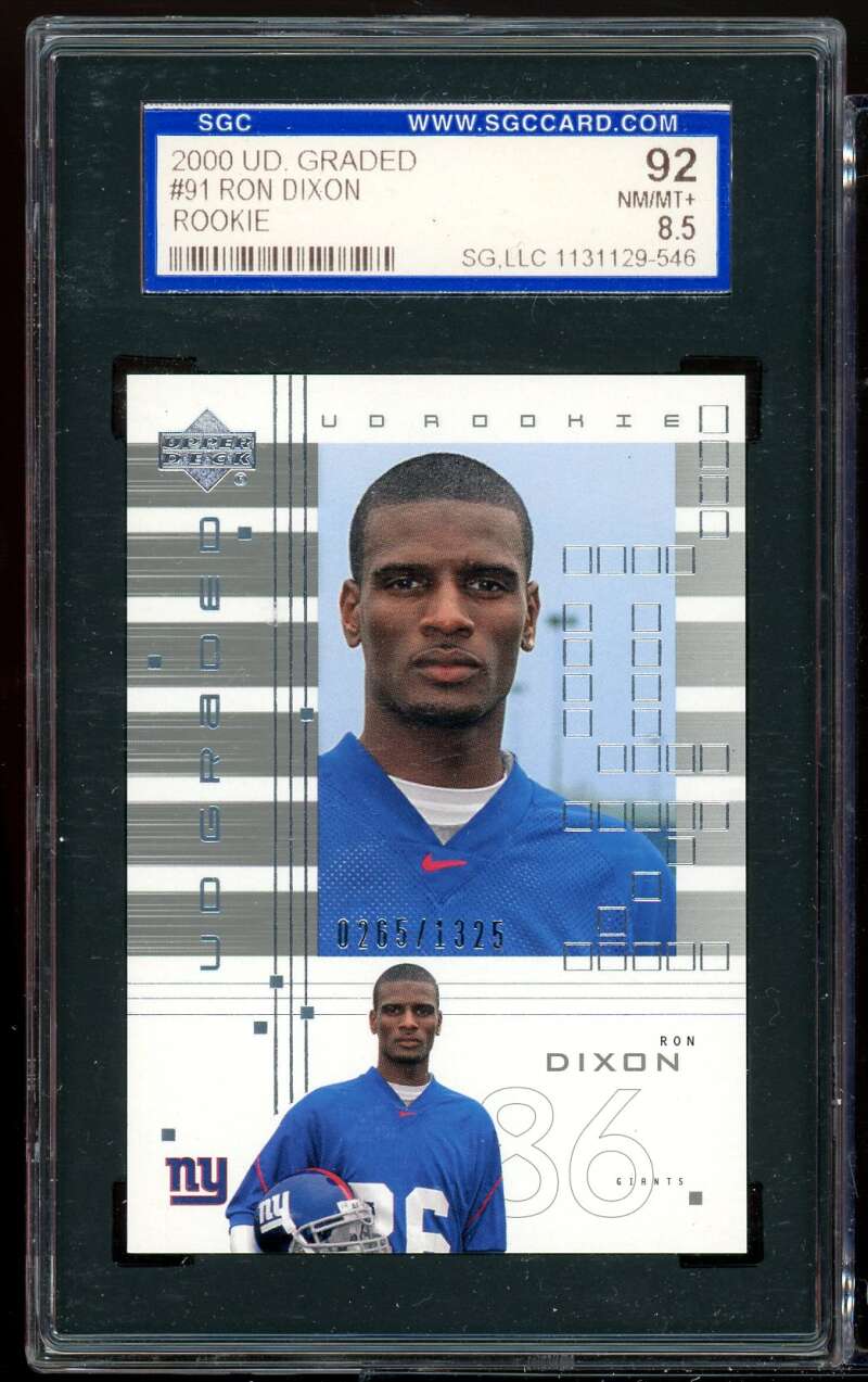 Ron Dixon Rookie Card 2000 UD Graded #91 SGC 92 NM/MT+ 8.5 Image 1