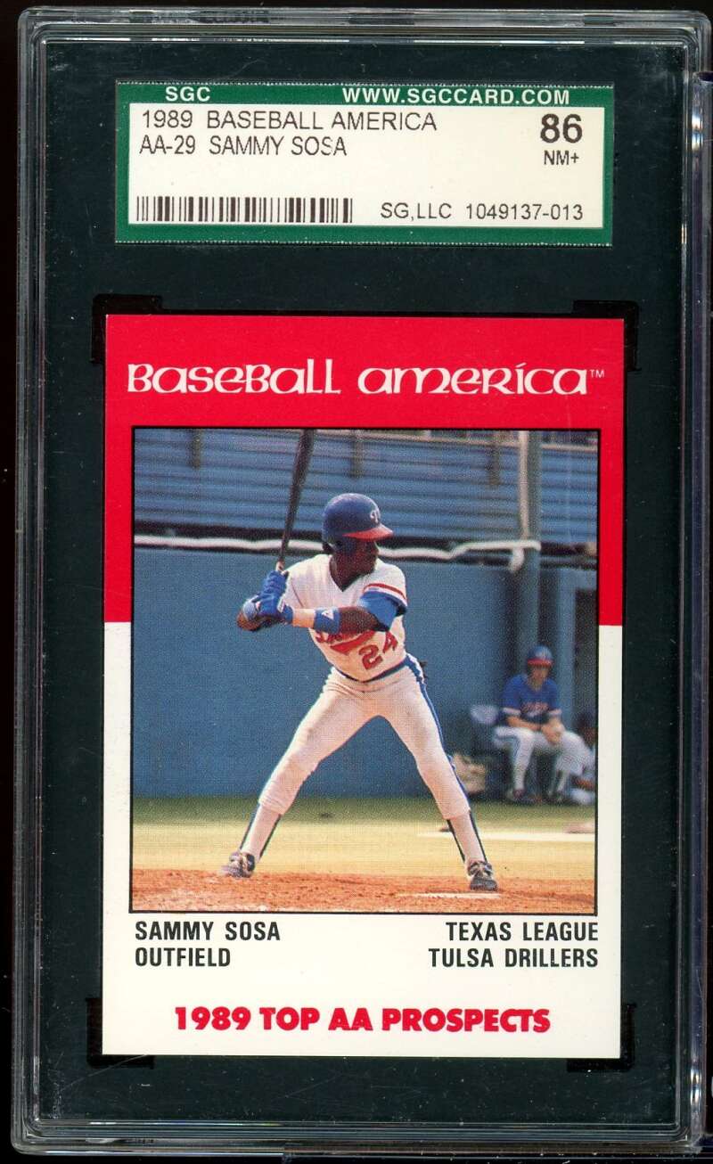 Sammy Sosa Rookie Card 1989 Baseball America #aa-29 SGC 86 NM+ 7.5