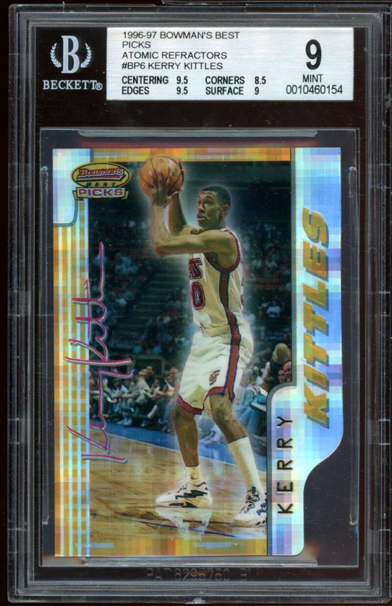 Kerry Kittles Rookie 1996-97 Bowman's Best Picks Atomic Refractors #bp6 BGS 9 Image 1