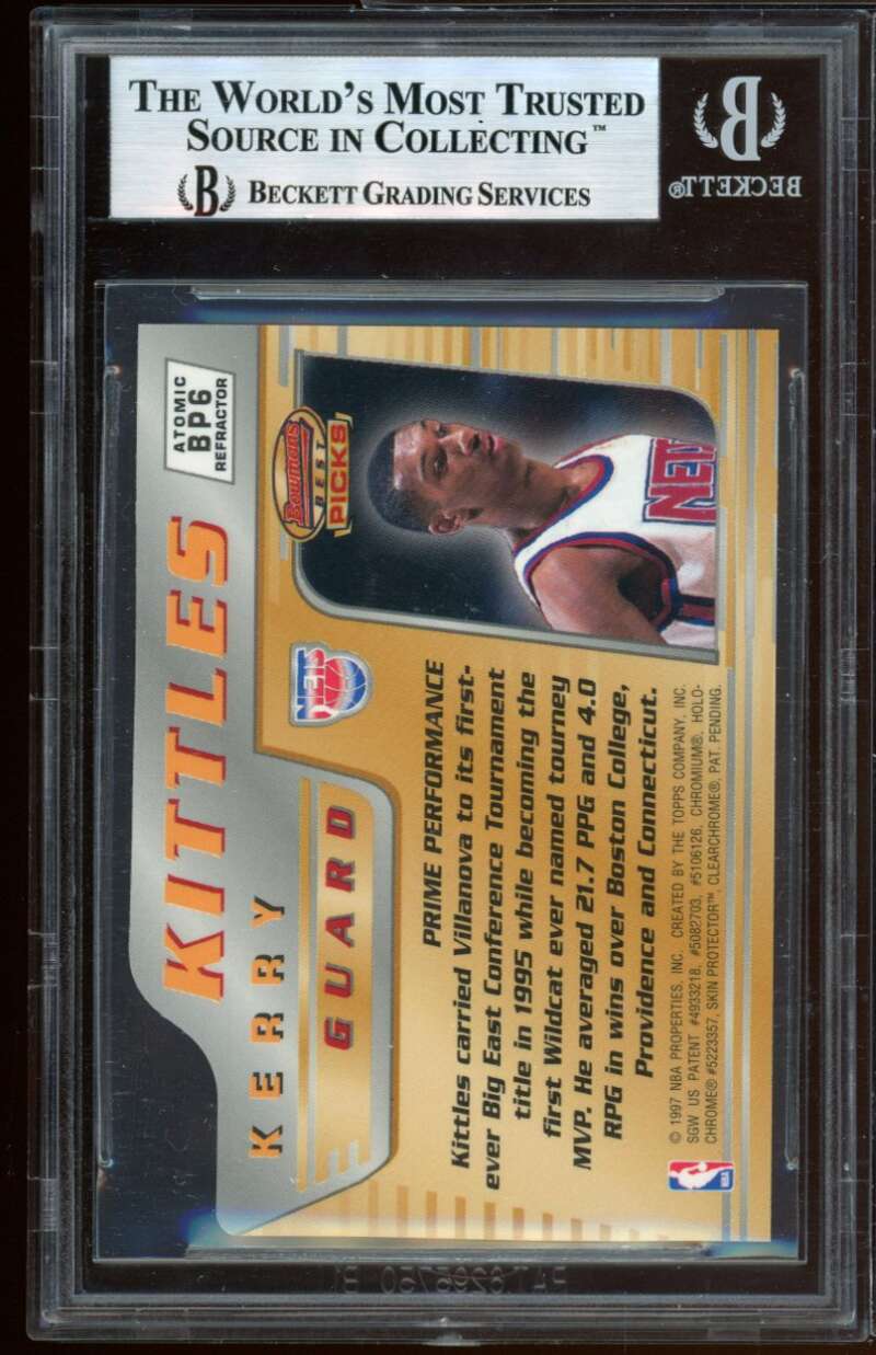 Kerry Kittles Rookie 1996-97 Bowman's Best Picks Atomic Refractors #bp6 BGS 9 Image 2