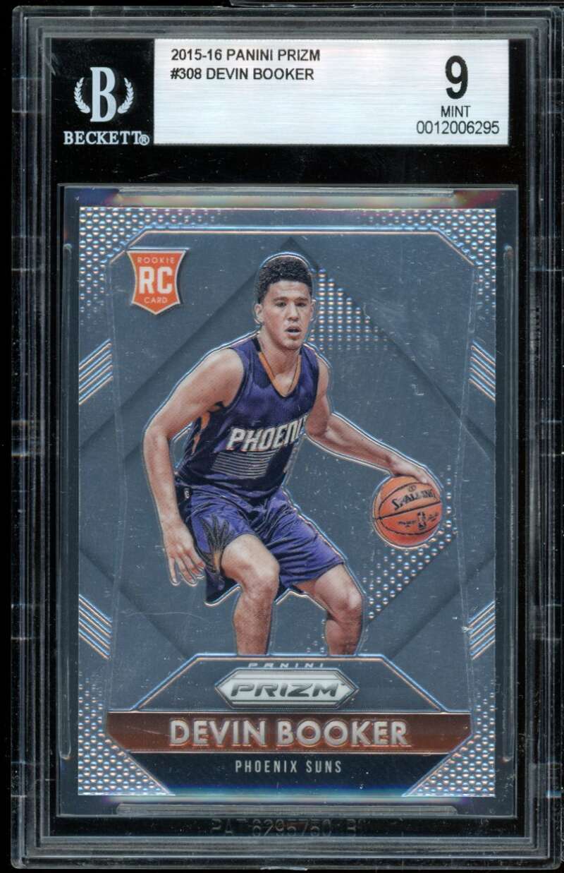 Devin Booker Rookie Card 2015-16 Panini Prizm #308 BGS 9 Image 1