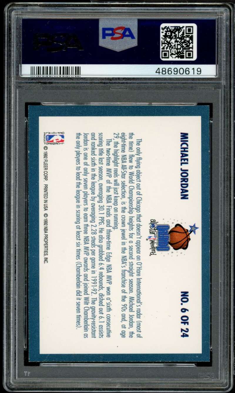 Michael Jordan Card 1992-93 Fleer All-Stars #6 PSA 6 Image 2