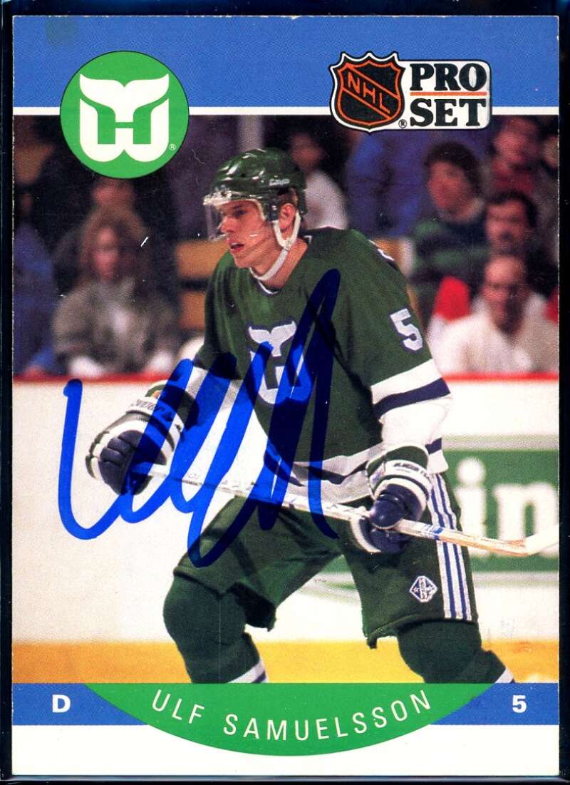 Ulf Samuelsson Card 1990-91 Pro Set #109 Signed COA JSA Image 1