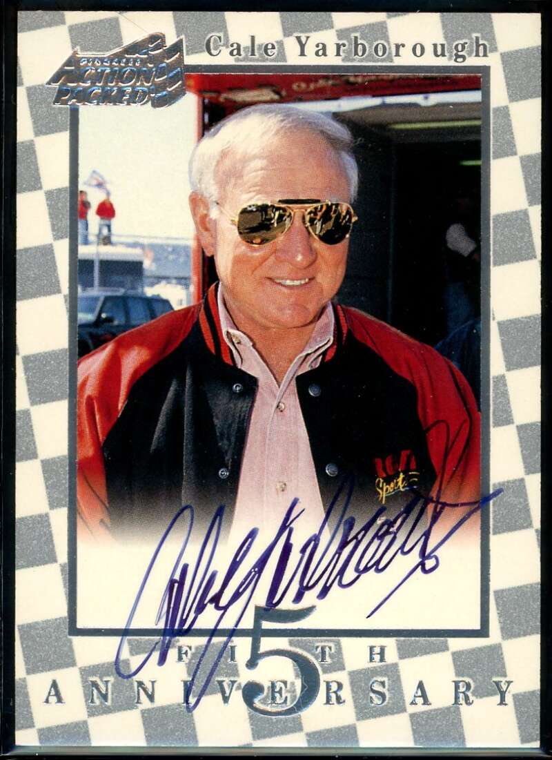 Cale Yarborough Card 1997 Action Packed Fifth Anniversary Auto #2 Signed COA JSA Image 1