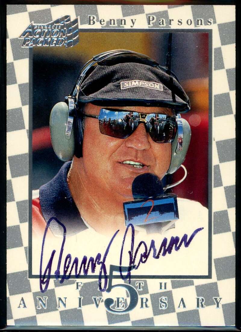 Benny Parsons Card 1997 Action Packed Fifth Anniversary Auto #5 Signed COA JSA Image 1