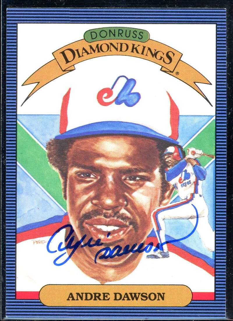 Andre Dawson DK Card 1986 Donruss #25 Signed COA JSA Image 1