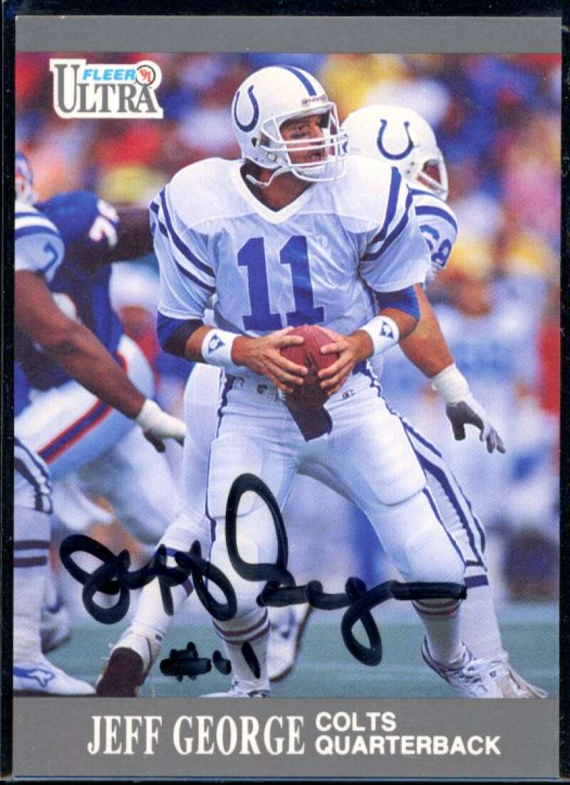 Jeff George Card 1991 Ultra #59 Signed COA JSA Image 1