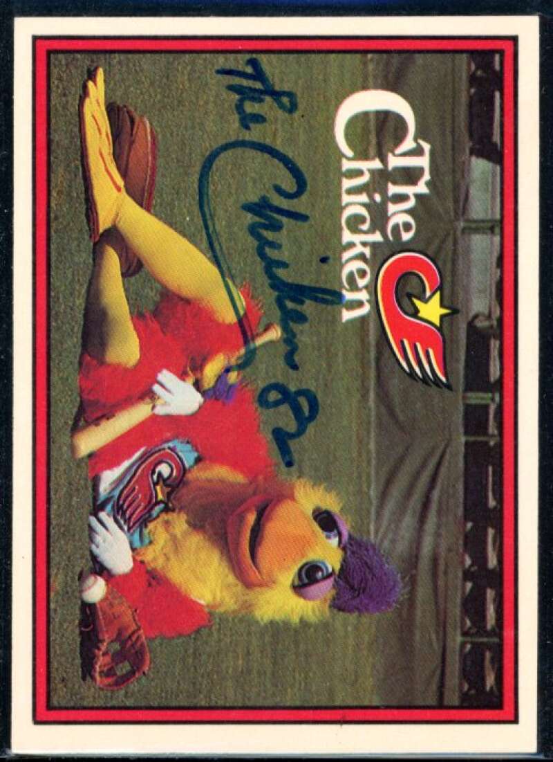 San Diego Chicken/ERR Without TM Card 1982 Donruss #531A Signed COA JSA Image 1