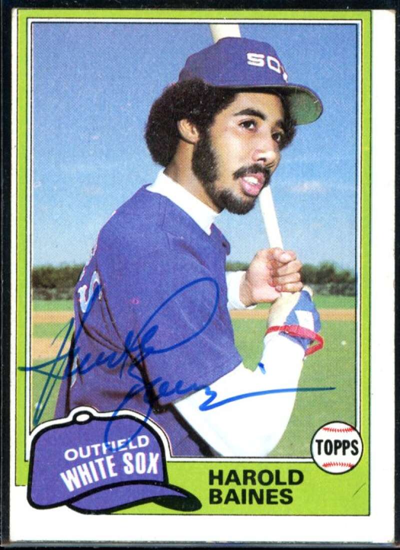 Harold Baines Card 1981 Topps #347 Signed COA JSA Image 1