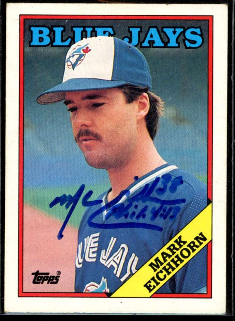 Mark Eichhorn Card 1988 Topps #749 Signed COA JSA Image 1