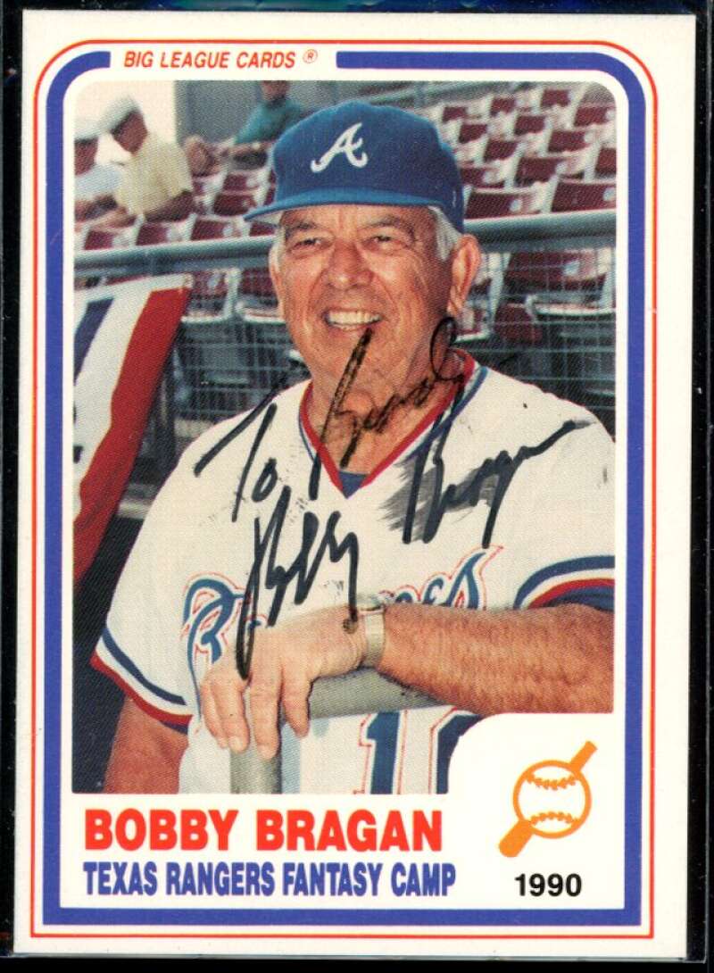 Bobby Bragan Manager Card 1985 Texas Rangers #B271 Signed COA JSA Image 1