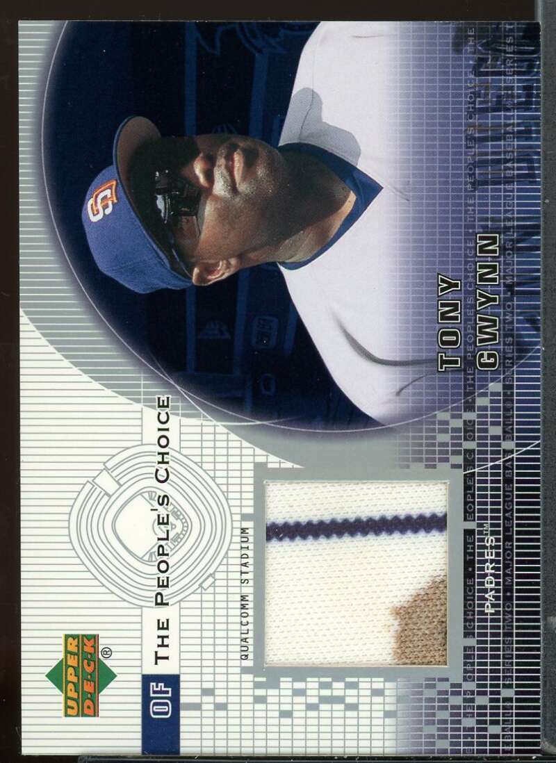 Tony Gwynn Card 2002 Upper Deck Peoples Choice Game Jersey #PJTG Image 1