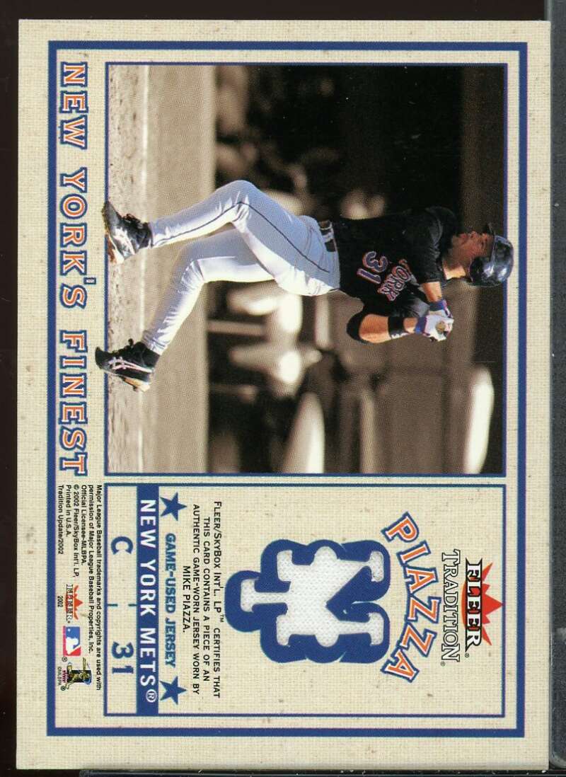 Clemens Jsy/Piazza 2002 Fleer Tradition Upd New York's Finest Single Swatch #3 Image 1