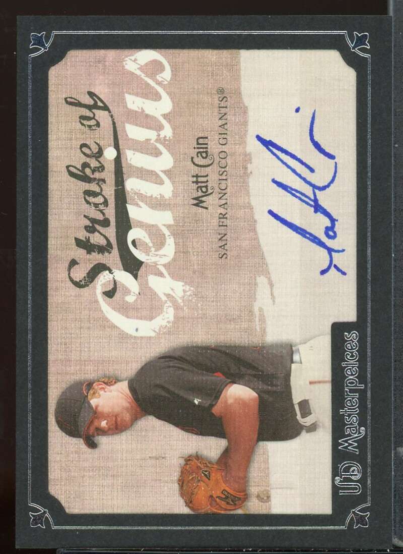 Matt Cain Card 2007 UD Masterpieces Stroke of Genius Signatures #MC Image 1