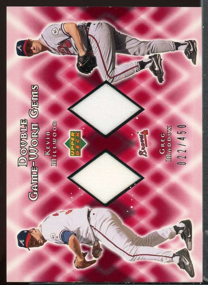 Kevin Millwood/Greg Maddux Card 2002 Upper Deck Double Game Worn Gems #DGMM Image 1