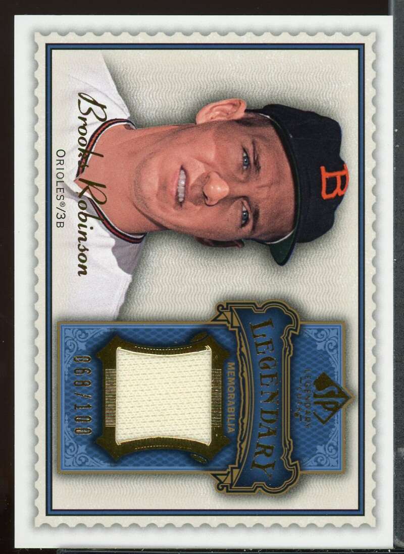 Brooks Robinson Card 2009 SP Legendary Cuts Legendary Memorabilia Blue #BR /100 Image 1