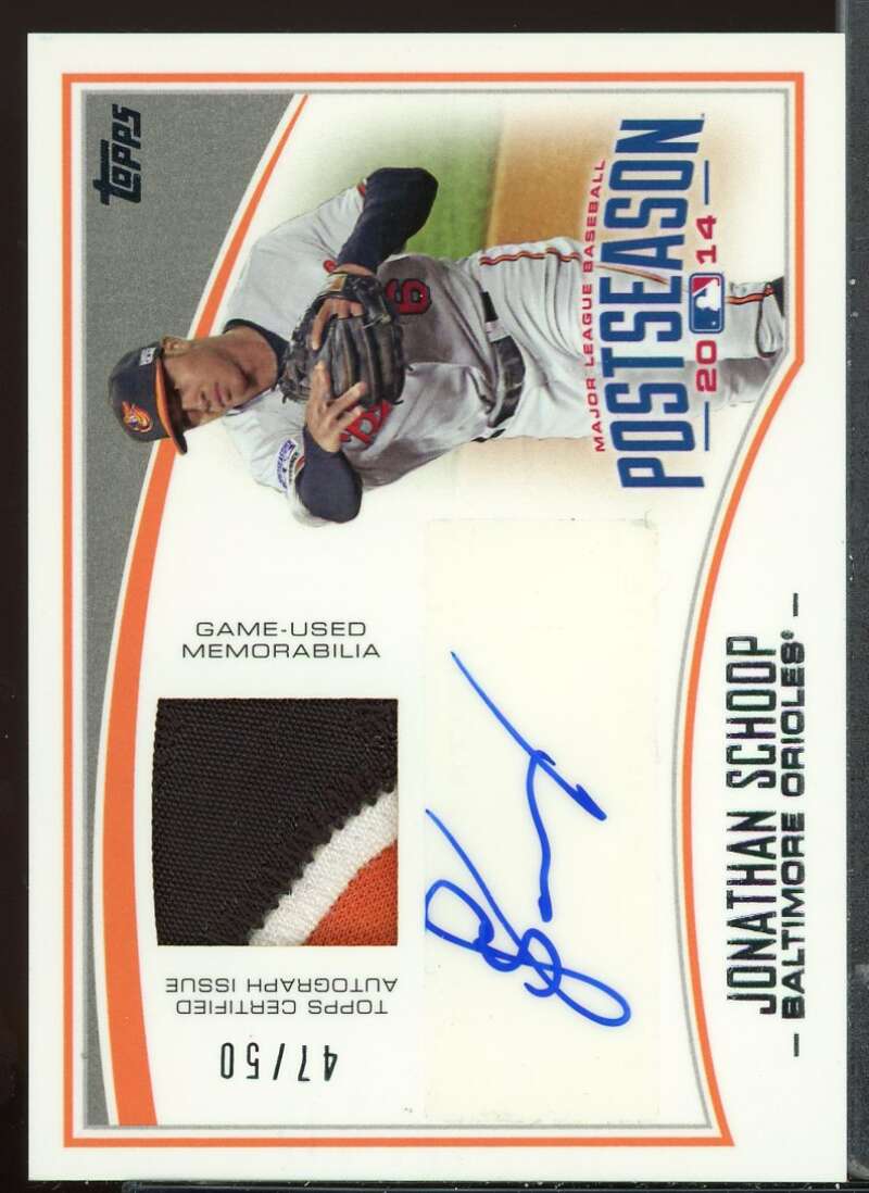 Jonathan Schoop Card 2015 Topps Postseason Performance Autograph Relics #PPARJSC Image 1