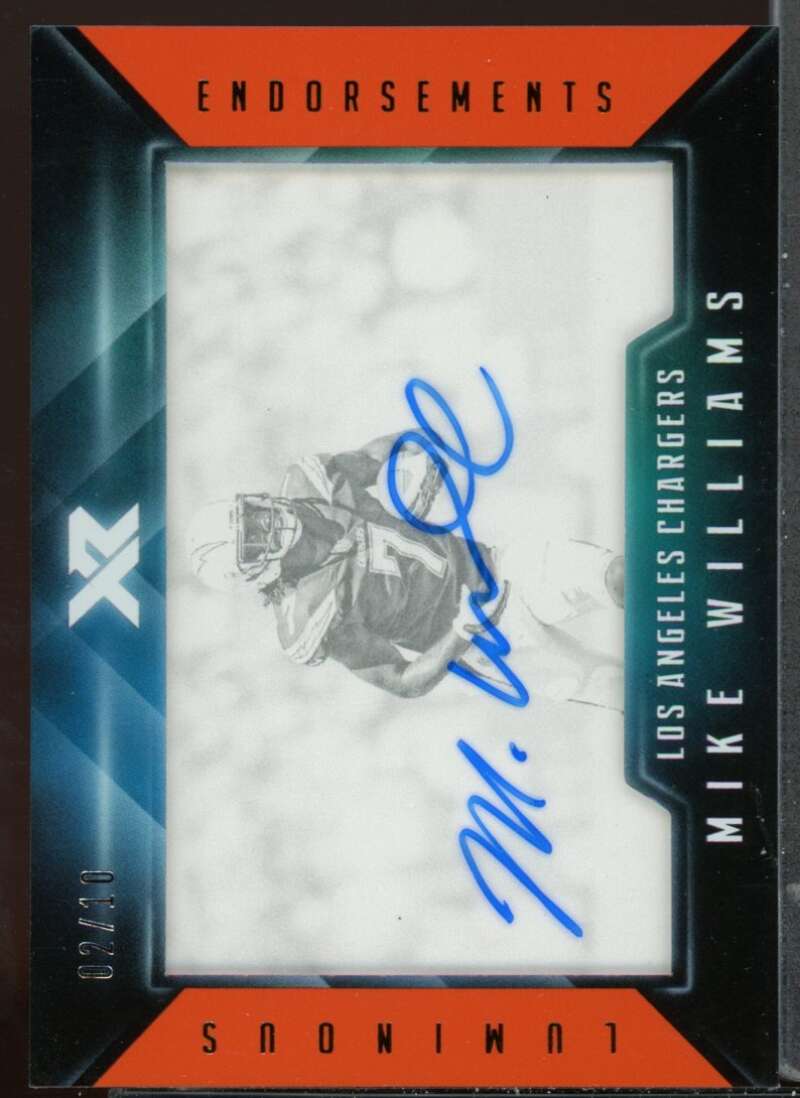 Mike Williams Card 2017 Panini XR Luminous Endorsements Orange #22 /10 Image 1