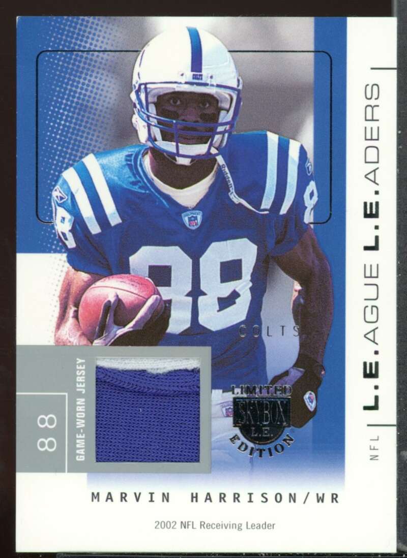 Marvin Harrison Card 2003 SkyBox LE League Leaders Jerseys #LL-MH Image 1