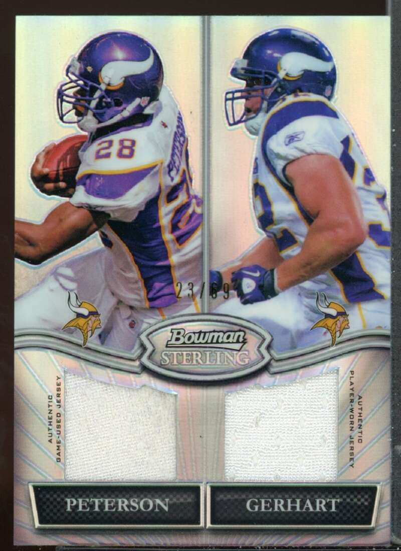 Adrian Peterson/Gerhart 2010 Bowman Sterling Dual Jersey Box Topper Ref #PG Image 1