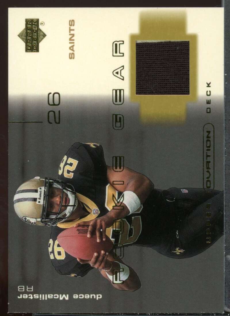 Deuce McAllister Rookie Card 2001 Upper Deck Ovation Rookie Gear #RDM Image 1