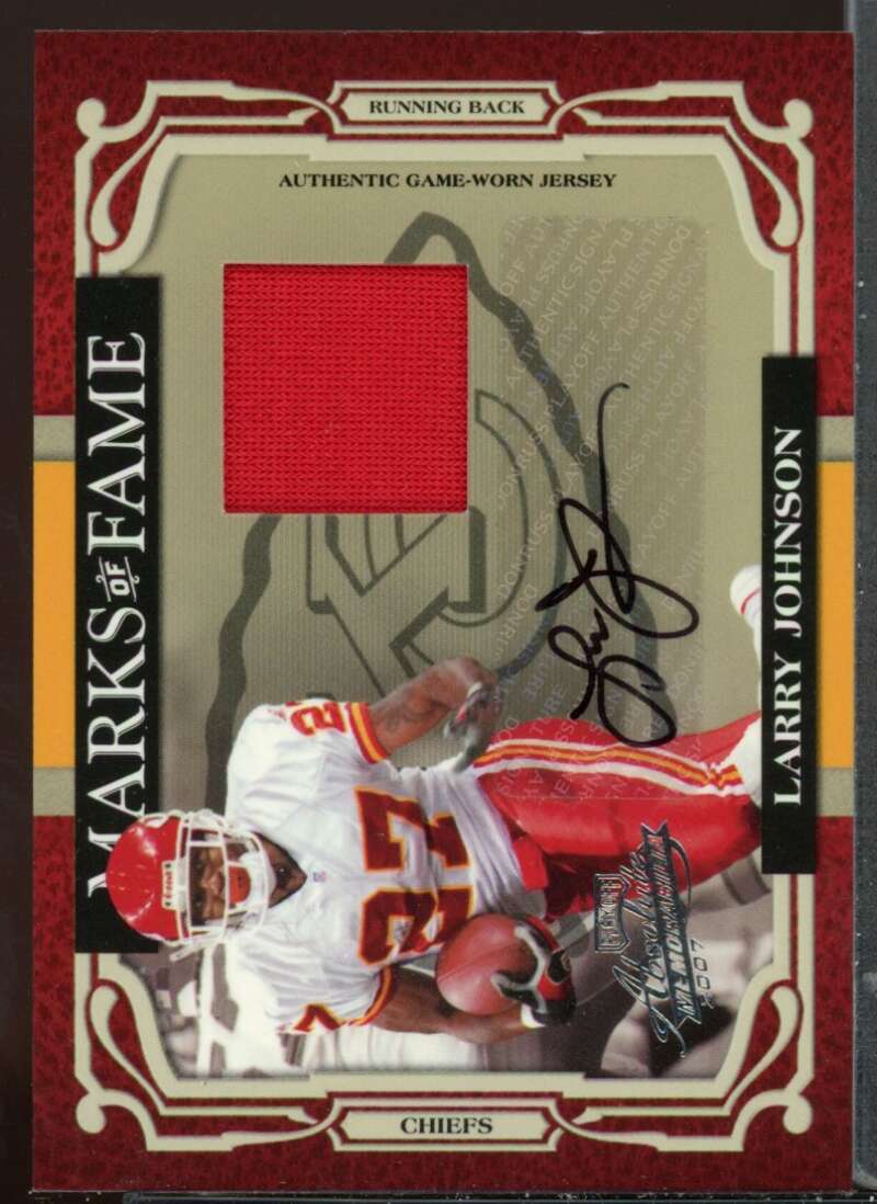 Larry Johnson 2007 Absolute Memorabilia Marks of Fame Materials Autographs #16 Image 1