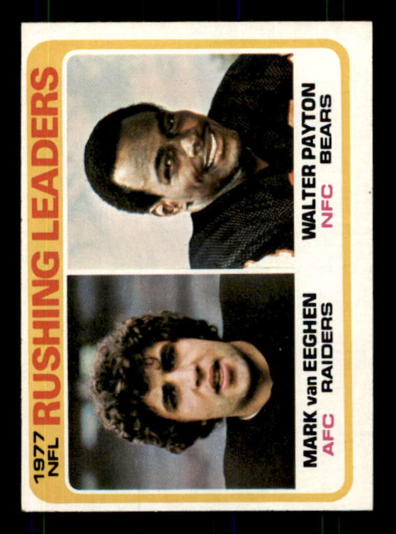 Walter Payton/VanEeghen LL Card 1978 Topps #333 Image 1