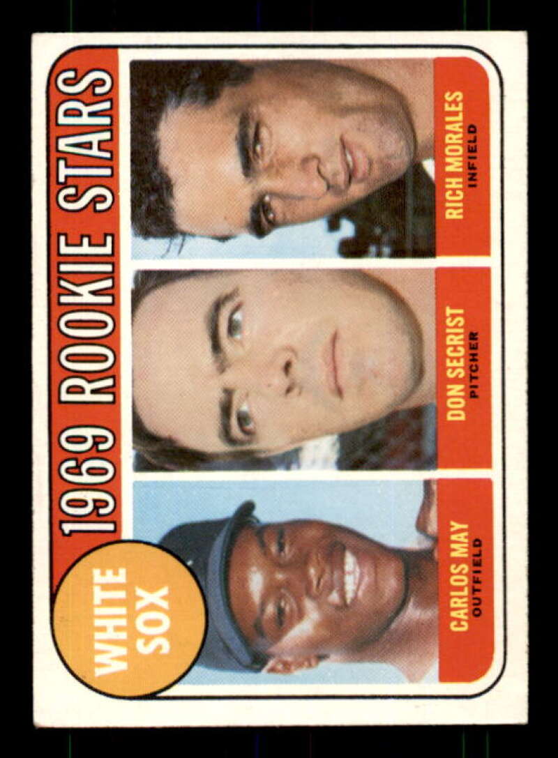 Rookie Stars/Carlos May RC/Don Secrist RC/Rich Morales Card 1969 Topps #654 Image 1