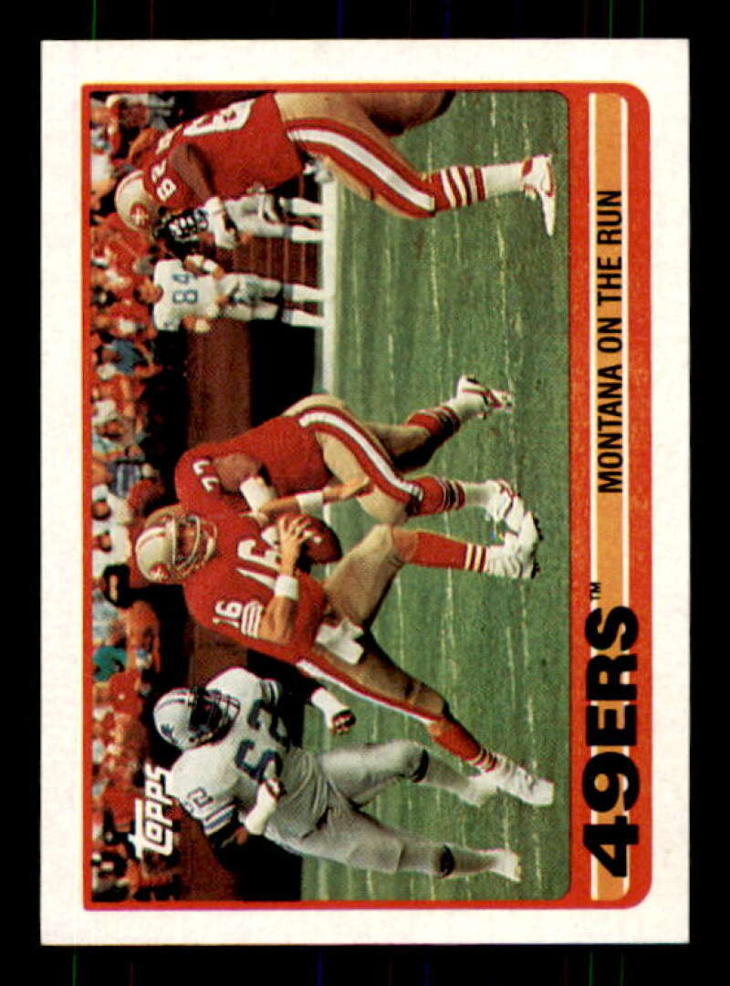 Joe Montana Card 1989 Topps 49ers Team #6 Image 1
