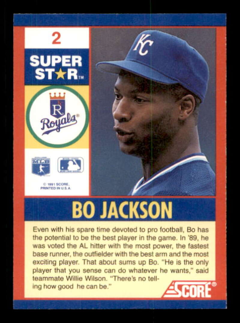 Bo Jackson Card 1991 Score 100 Superstars #2 Image 2