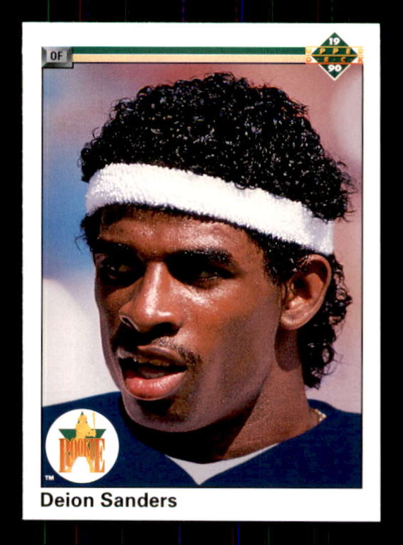 Deion Sanders Rookie Card Baseball 1990 Upper Deck #13 Image 1