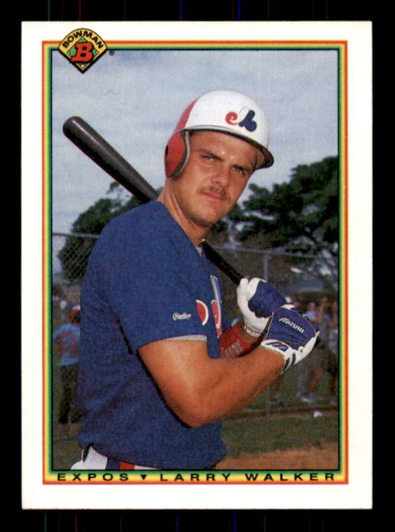 Larry Walker Rookie Card 1990 Bowman #117 Image 1