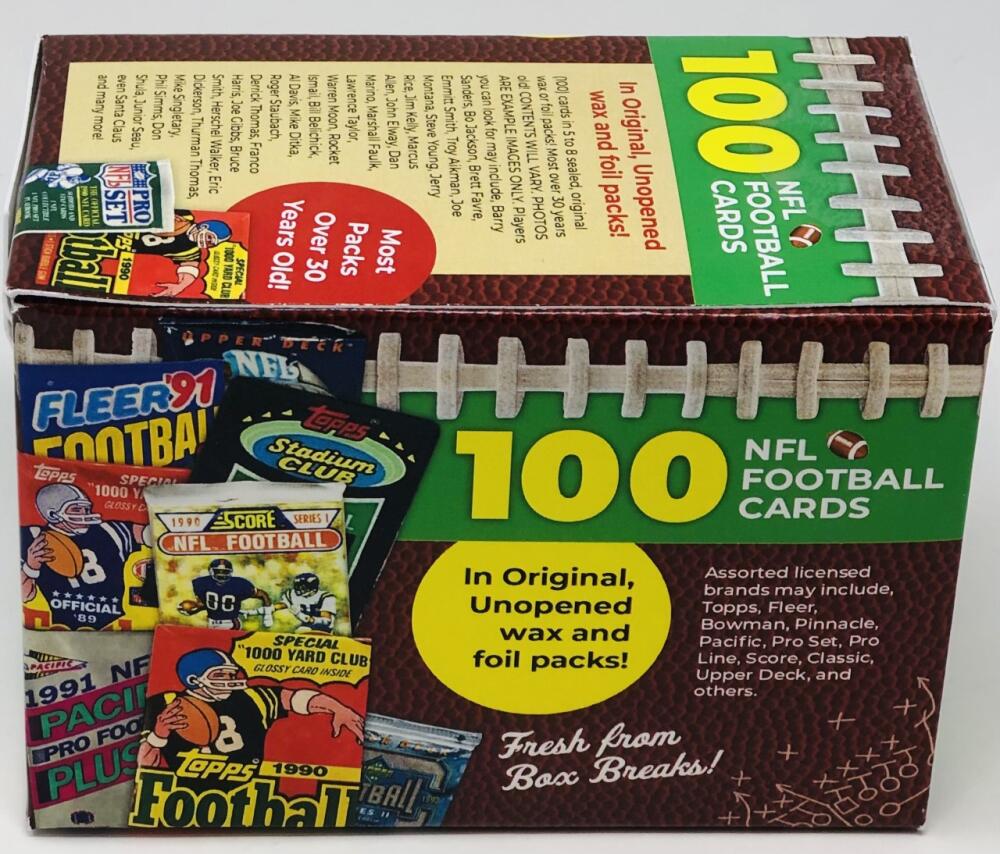 Superior Sports Investments LLC 100 NFL Football Cards in Original Unopened Wax and Foil Packs Blaster Box Image 3