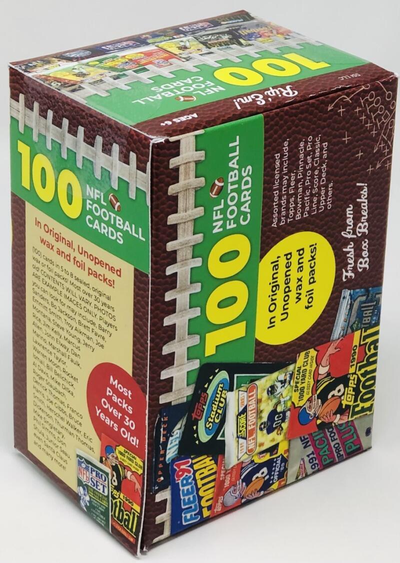 Superior Sports Investments LLC 100 NFL Football Cards in Original Unopened Wax and Foil Packs Blaster Box Image 4