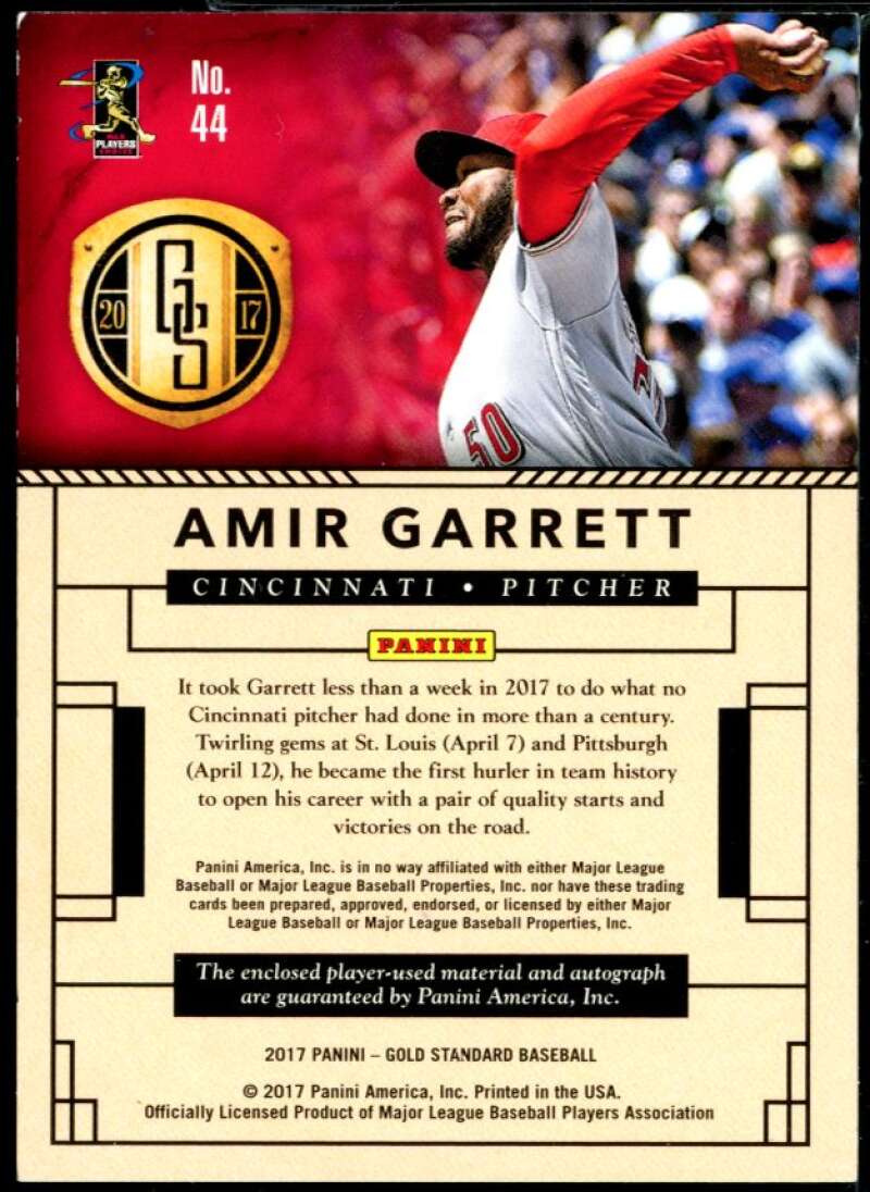 Amir Garrett AU JSY Card 2017 Panini Gold Standard #44 /199 Image 2