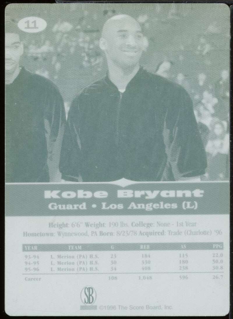 Kobe Bryant Rookie 1996-97 Score Board All Sport Print Plate (1 of 1?) PPF #11 Image 2