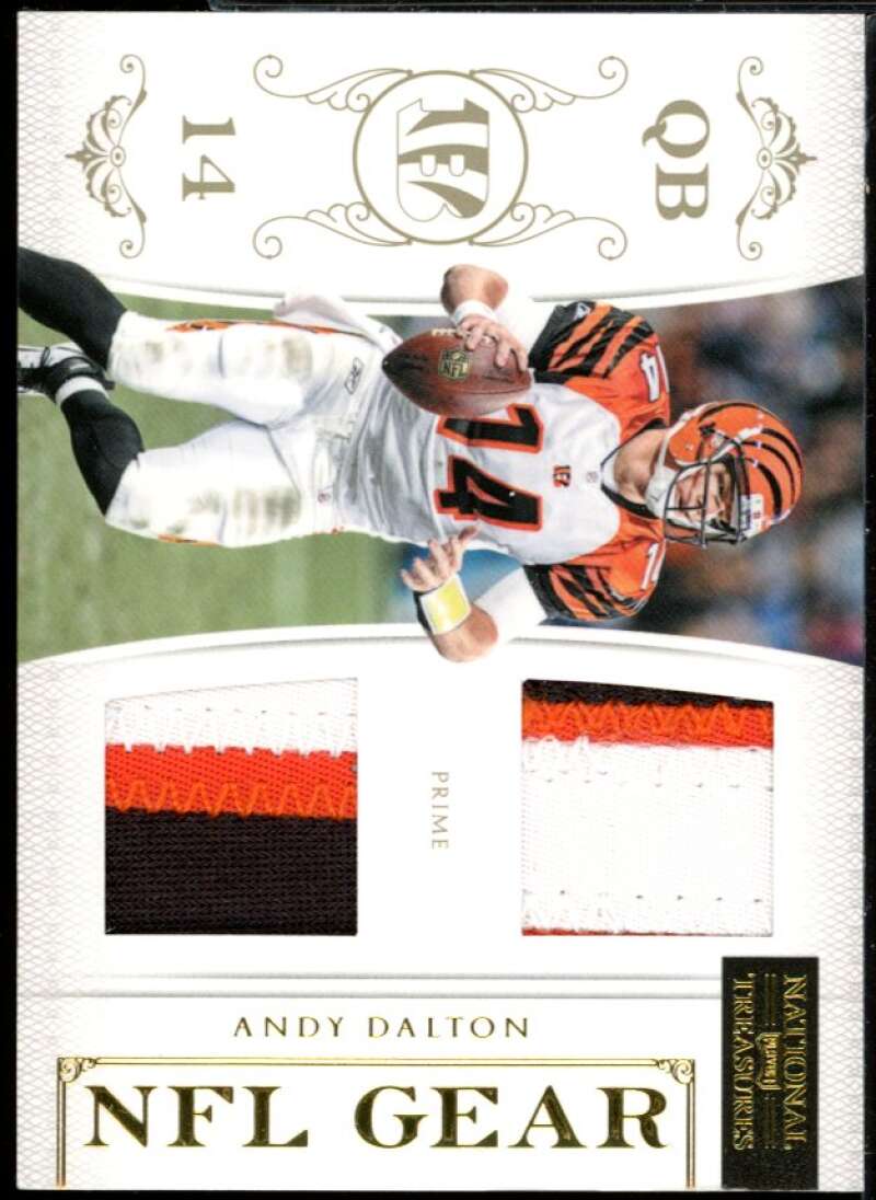 Andy Dalton Rookie Card 2011 Playoff National Treasures NFL Gear Combos Prime #3 Image 1