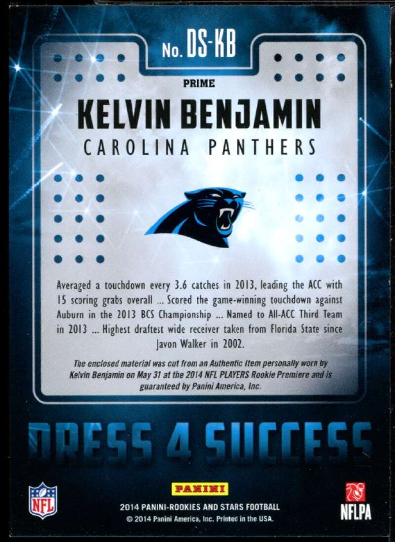 Kelvin Benjamin 2014 Rookies and Stars Dress 4 Success Materials Prime #DSKB Image 2