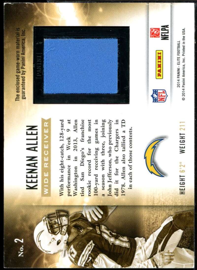 Keenan Allen Card 2014 Elite Down and Distance Second #2 /49 Image 2